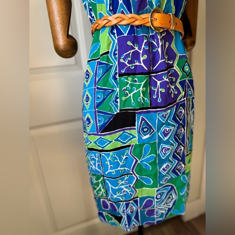 ✨ Vintage 80s 90s Abstract Shift Dress ✨ - Picture 4 of 9